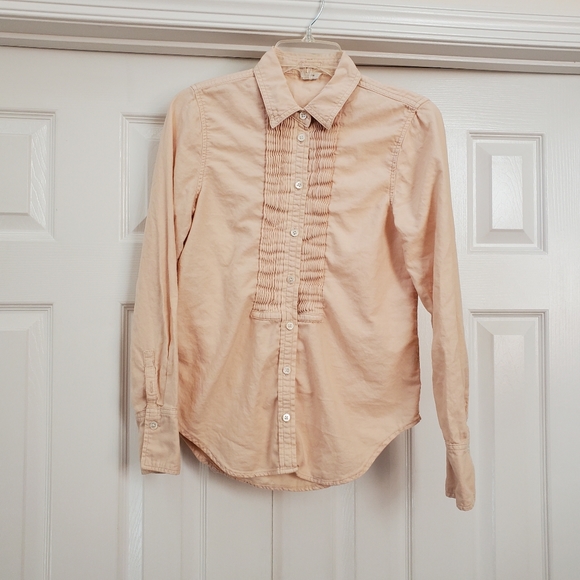 J. Crew Tops - J. Crew Cream Tuxedo Button Down Shirt